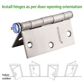 24 Pack Satin Nickel Door Hinges Brushed Nickel 3.5 x 3.5 Inch Door Hinge for Interior Door with Square Corners, 3 1/2 Inch Door Hinges for Residential Doors