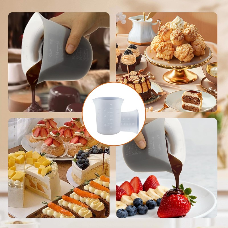 4-Piece Silicone Measuring Cup Set 350ml Silicone Chocolate Melting Cups