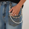 Layered Wallet Pants Chains with Rhinestone Flower and Pearl Detail