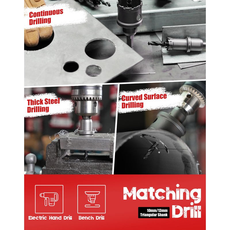 EZARC Hole Saw Carbide Drill, Deep Cut Hole Opener for
