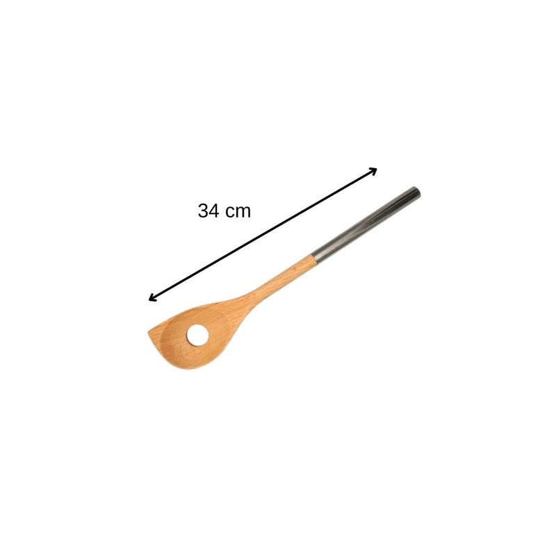 Fackelmann 30374 Beech Wood Risotto Spoon and Stainless Steel Handle,
