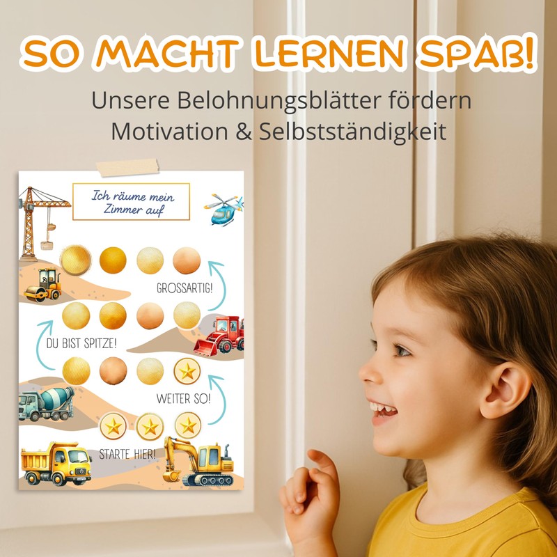 MINITALES Children's Reward Board - Reward System with 10 Sheets