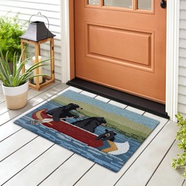 Liora Manne Frontporch Hand-Tufted Indoor/Outdoor Easy Care Area Rug Rug-Transitional, Whimsical, Animal, Contemporary, are We Bear Yet? Lake 2' x 3'