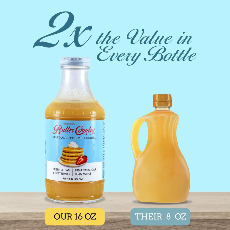 Uncle Bob's Butter Country Original Buttermilk Syrup for Pancakes and