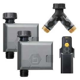 Orbit 21206 B-hyve Gen 2 Smart Hose Watering Timer, 2-Pack with Wi-Fi Hub and Hose Y Splitter