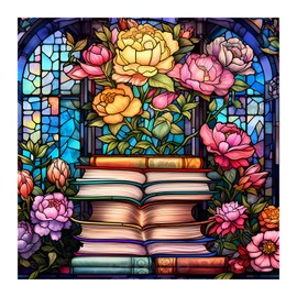 Diamond Art Kits for Adults- Book Flower Diamond Painting Kits Art for Adults,Diamond Painting,Diamond Art,Gem Art Kits for Home Wall Decor 14x14inch