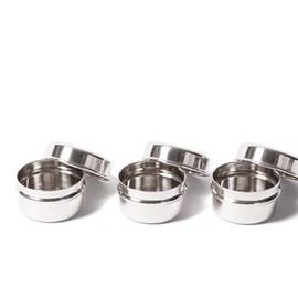 ECO Brotbox Chutney Boxen 3er Set aus Edelstahl Mini-Behälter | BPA-Frei | spülmaschinenfest mit je 60 ml Füllvolumen | für Dips und Soßen