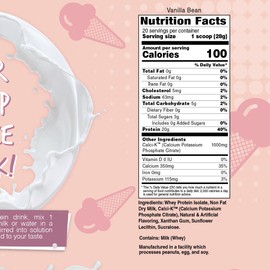 Bariatric Eating Inspire Vanilla Bean 20g Whey Protein Isolate Powder with Calcium