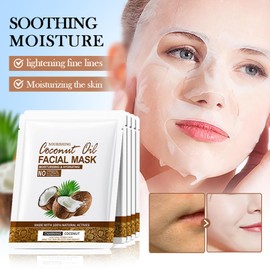 Coconut Oil Nourishing Moisturizing Masks - 12 Stück Feuchtigkeitsspendende Gesichtsmasken Mit Kokosöl & Kollagen Für Trockene Haut, Hydration, Beruhigende Sheet Mask Für Strahlende Haut