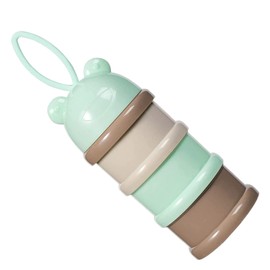 1 Piezas Almacenador Portátil de Leche En Polvo para Bebe, Dispensador de Fórmula y Almacenamiento de Bocadillos, 3 Contenedores con Twist-Lock sin Derrames con Agarre para Colgarse (Verde)