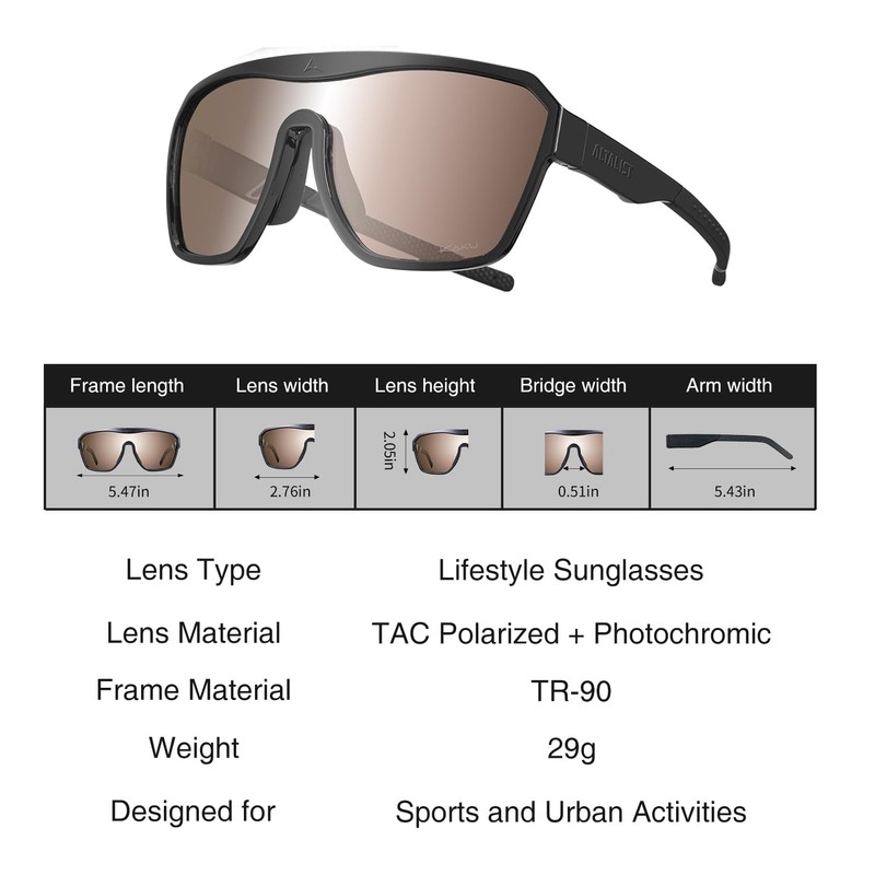 ALTALIST KAKU LS1 Dimmable Lens (Black Frame Brown Smoke Lens)