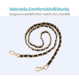 UTreers Purse Chain Strap Crossbody Bag Chains Strap Handbag Chain Replacement Leather Chain Straps 47.2"