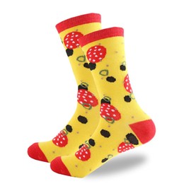 Food Socks for Men Cool Pattern Funny Mens Novelty Sock Fun Christmas Birthday Fathers Day Gift Winter Socks Men (Pizza Square)