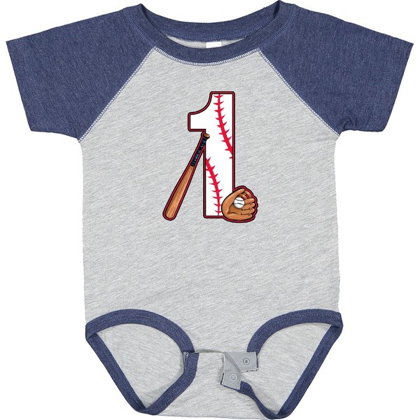 inktastic Baseball First Birthday- 1 Year Old Baby Bodysuit 18