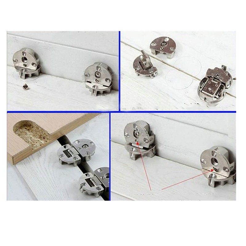 2Pcs 90 Degree Page Turning axis Adjustable Cabinet Door Hidden