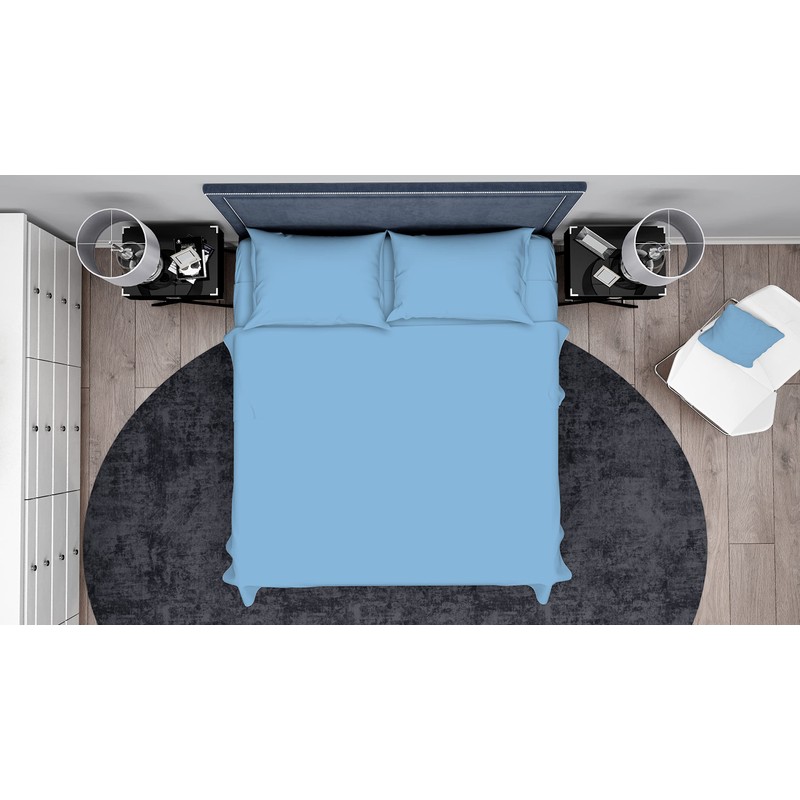 Hometex Microfibre Fitted Sheet - Single, Light Blue