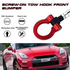 Xotic Tech Front Track Racing CNC Aluminum Red Tow Hook JDM Compatible with Nissan GTR 350Z 370Z Infiniti Q50 Q60