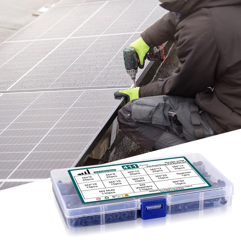 M4 Screws Set, 411 Pieces Allen Screws and Nuts and