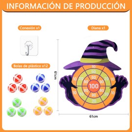 KUPETO Halloween Juguetes Fiesta para Niños y Niñas, Regalos Halloween de Dardos, Tablero de Dardo de Bola Pegajosa, Juego de Interactivo para Interiores y Exteriores Party Decoraciones