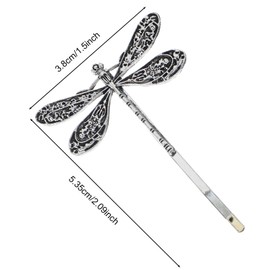 Mabor Dragonfly Hair Clip, Silver Antique Decorative Bobby Pins for Prom Birthday Party Wedding Retro Hair Styling Pins Accessories for Women Girls Bride French Hairpins