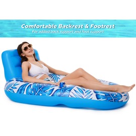 Jasonwell Inflatable Pool Float Adult - Pool Floaties Lounger Floats Raft Floating Chair Water Floaties for Swimming Pool Lake Lounge Float with Cup Holders Beach Pool Party Toys for Adults