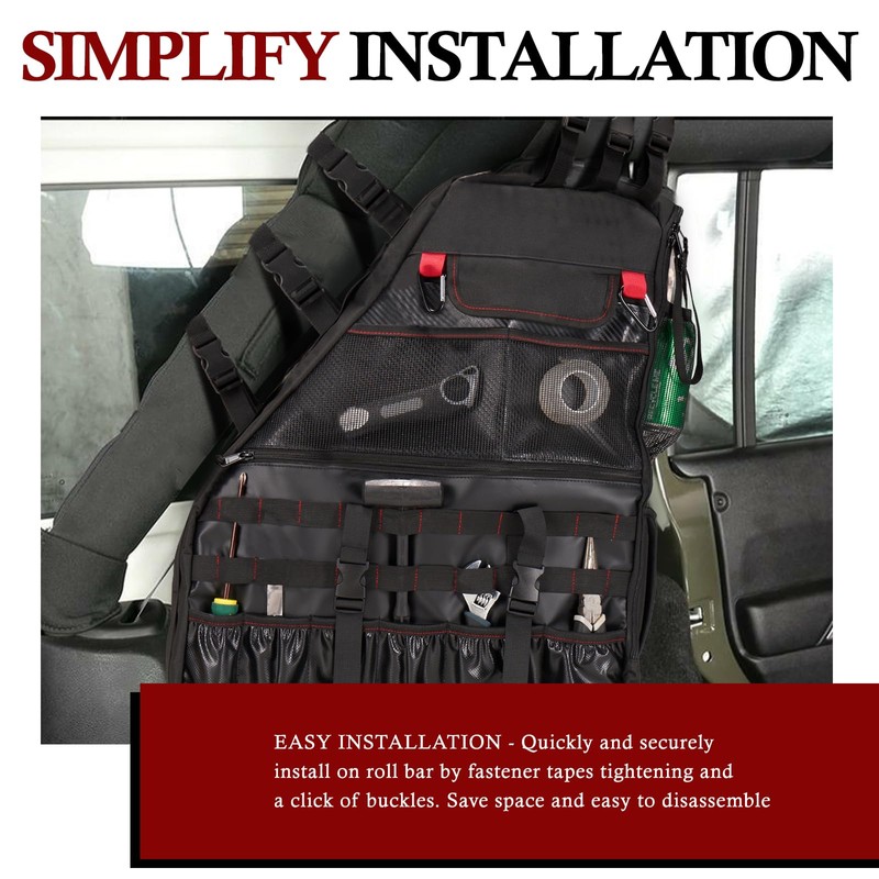 BUNKER INDUST 2 Pcs Roll Bar Storage Bag for 1997-2023