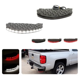 Tonsya 3 IN 1 Led Smoked Lens For 2014 2015 2016 2017 2018 2019 Silverado Sierra Rear Bumper Step Corner Insert Pad Lights GM1138101, GM1139101