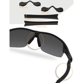 Bowyer - Kits de goma de repuesto compatibles con gafas de sol Oakley Radar Path/Pitch/Range/XL/Edge, negro, (Black-1 Pair), Radar Path/Pitch/Range/XL/Edge