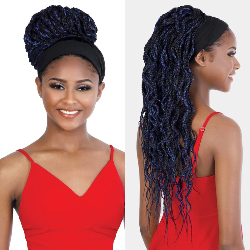 Seduction Quick Wrap with Headband Wig WRAP.BX36W Box Braid Wavy