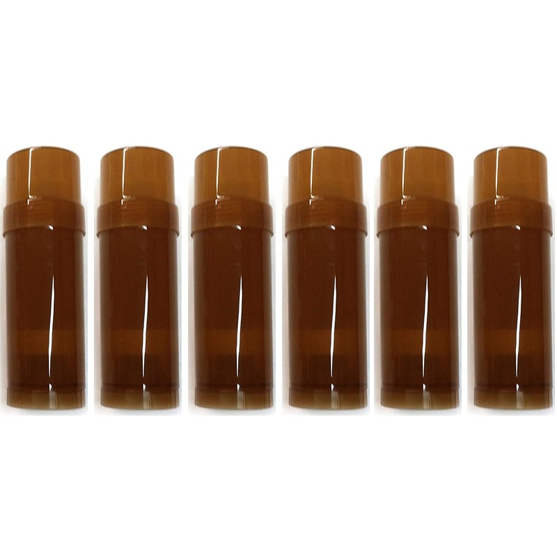 (5) Empty Clear Plastic Deodorant Containers (Brown) - 2.2 Oz