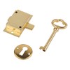 Small Brass Plated Flush Mount Lock Set for Grandfather Clock,