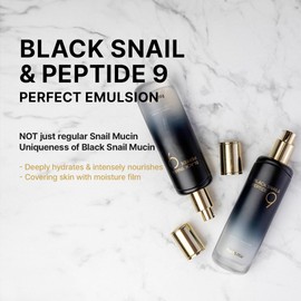 FARMSTAY Black Snail & Peptide 9 Perfect Emulsion, Snail Mucin Moisturizer for Elastic & Glow, Hydrating & Soften, Anti-aging, Barrier Repair, for Women & Men, Korean Skin Care, 4.05 fl.oz