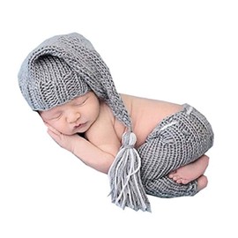 Matissa Neugeborene Fotografie Prop Baby Kostüm niedlich Crochet Strickmütze Cap Mädchen Jungen Windel Schuhe