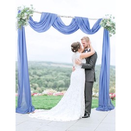 Wedding Arch Draping Fabric 20 Ft Periwinkle Color Chiffon Drapes for Weddings Chiffon Wedding Arch Drapes Fabric Ceremony Reception Swag Chiffon Fabric Drapery Party Ceiling Decoration