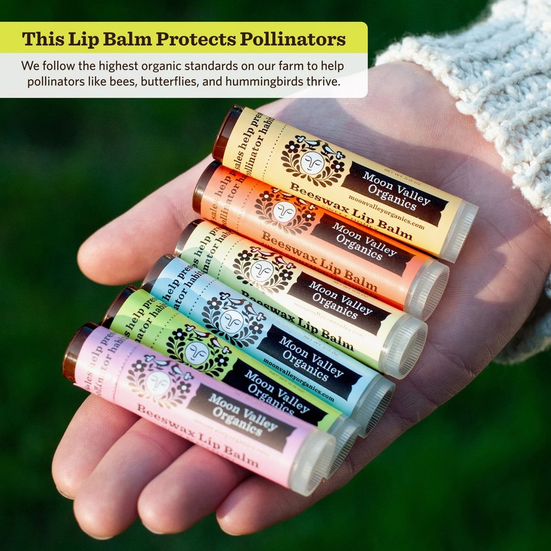 Moon Valley Organics Beeswax Lip Balm for Moisturizing Lips and