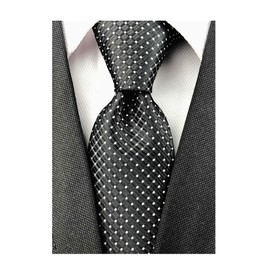 Mens Black Silk Ties Micro Checkered Wedding Party Suit Microfiber Handmade Neckties