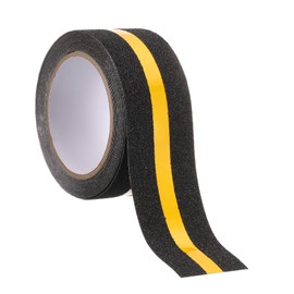 sourcing map Anti Slip Traction Tape 2" x 16.4ft Waterproof Non-Slip Grip Tape High Friction Weather Resistant Non Skid Stair Treads Tape for Indoor Outdoor Stair Step, Yellow Black