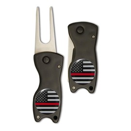 Indiana Metal Craft Thin Red Line Acrylic Switchblade Divot Golf Repair Tool