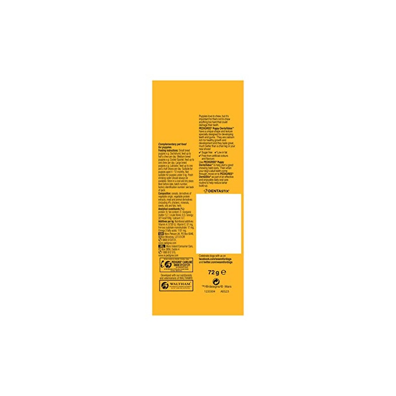 Pedigree Puppy Denta Tubo - Puppy Treats, 3 Sticks