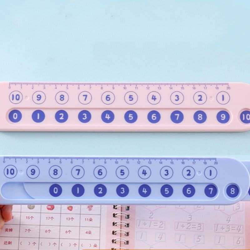 2 Pcs Math Slide Ruler for Mathematics, Math Scale Learn