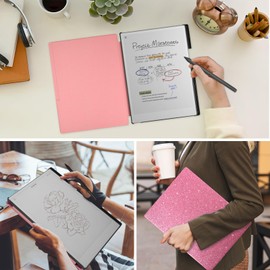 Caweet Case for Remarkable Paper Pro 11.8" 2024, Slim Hard Back Shell Protective Book Folio Cover with Built-in Pen Holder and Auto Wake/Sleep, Glitter Pink