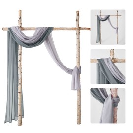 MIULEE Sheer Window Scarf Valance Voile Topper Long Window Treatment, Wedding Arch Drapes for Ceremony Canopy Bed, Swag Curtain Scarf Decoration One Panel, 54 x 144 Inches Long, Dark Grey