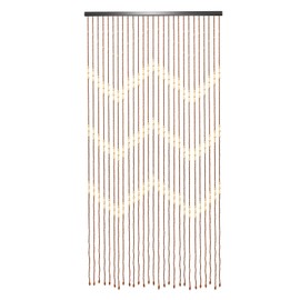 LUNUMAOS Bamboo Wooden Bead Curtain Door String Curtains for Doorway Window Tassels Beads Hanging Fringe Room Divider Entrance Bedroom Privacy Decor, Retro Home Store Decor, 35.4×68.9in