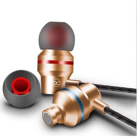 Wired Earbuds in-Ear Headphones, Stereo Handfree Noise Cancelling Earphones Headset,Earphones with Microphone,WIRED EARPHONES 3.5 mm Jack Mic Wired HEADPHONES Heavy Bass Sound (Gold)