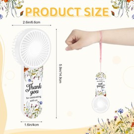 12 Pcs Wedding Favor Small Personal Portable Fan Mini Handheld Fan Bulk Small Fans Cute Fans for Guest Women Men Travel Camping (Wild Floral)