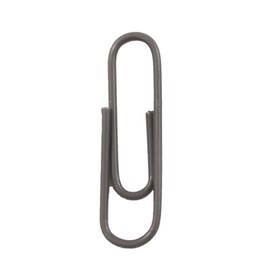 JAM Paper Colorful Standard Paper Clips - Regular 1 Inch - Gray Paperclips - 100/pack