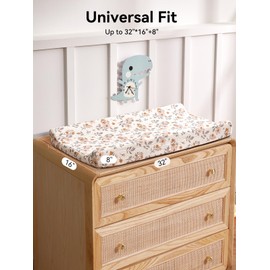 TILLYOU Muslin Changing Pad Cover for Baby Girls Boys, Soft and Breathable Cotton Diaper Changing Table Cover, 2 Pack(Yellow Flower)