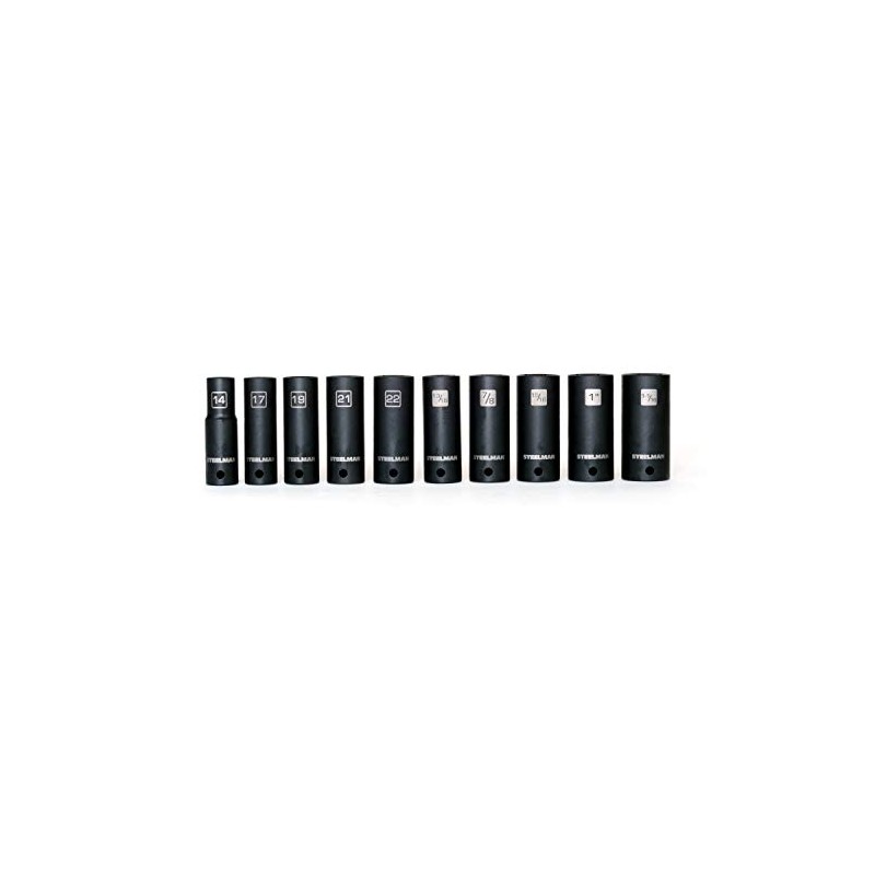 Steelman 10-Piece 1/2-Inch Drive Deep Impact Grade Thin Wall Socket