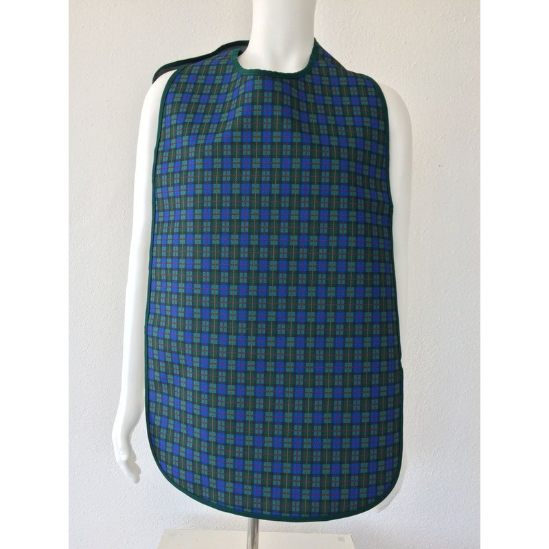 PFLEGE POINT® Adult Clothing Protector Waterproof Apron with Buckle, green-blue