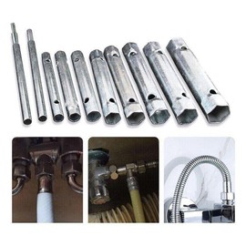 10PCS Spark Plug Plumber Sink Tap Wrench Set Tap Spanner Hex Socket Set 6-22mm, Durable Steel Construction